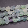 Raw Natural Rainbow Fluorite Semi-precious Gemstone Chunky Nugget Beads - 9mm - 11mm x 13mm - 15mm - 15" strand