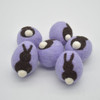 100% Wool Felt Easter Eggs -  4 Count - Bunny Rabbit - 4.5cm x 4cm