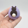 100% Wool Felt Easter Eggs -  4 Count - Bunny Rabbit - 4.5cm x 4cm