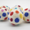 100% Wool Felt Easter Eggs -  4 Count - Polka Dots - 4.5cm x 4cm