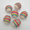 100% Wool Felt Easter Eggs -  4 Count - Stripes - 4.5cm x 4cm