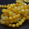 Yellow Banded Agate Gemstone Round Beads - 4mm 6mm 8mm 10mm sizes