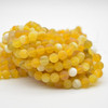 Yellow Banded Agate Frosted Matte Gemstone Round Beads - 4mm 6mm 8mm 10mm sizes