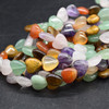 High Quality Grade A Mixed Stones Semi-precious Gemstone Heart Beads - 12mm - 15" strand