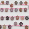 High Quality Grade A Natural Multi-colour Spinel Semi-precious Gemstone FACETED Teardrop Pendant Beads - 10mm x 8mm - 15" strand