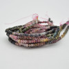 Grade A Natural Multi Colour Tourmaline Semi-Precious Gemstone FACETED Rondelle Spacer Beads - 4mm x 2.5 - 3mm - 15" strand