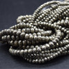 High Quality Grade A Natural Pyrite Semi-precious Gemstone FACETED Rondelle Spacer Beads - 4mm, 6mm - 15" strand