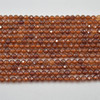 High Quality Grade A Natural Honey Hessonite Garnet Semi-precious Gemstone Round Beads - FACETED - 4mm - 15" strand