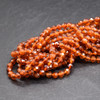 High Quality Grade A Natural Honey Hessonite Garnet Semi-precious Gemstone Round Beads - FACETED - 4mm - 15" strand