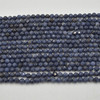 High Quality Grade A Natural Light Blue Sapphire Semi-Precious Gemstone Round Beads - FACETED - 3.7mm - 15" strand