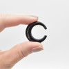 Natural Black Obsidian Semi-precious Gemstone Thin Crescent Moon - 2.6cm - 1 count