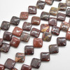 High Quality Grade A Natural Brecciated Jasper Semi-precious Gemstone Diamond / Rhombus Beads - 15mm - 15" strand