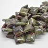 High Quality Grade A Natural Dragon Blood Jasper Semi-precious Gemstone Diamond / Rhombus Beads - 15mm - 15" strand