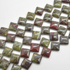 High Quality Grade A Natural Dragon Blood Jasper Semi-precious Gemstone Diamond / Rhombus Beads - 15mm - 15" strand