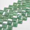 High Quality Grade A Natural Green Aventurine Semi-precious Gemstone Diamond / Rhombus Beads - 15mm - 15" strand