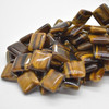 High Quality Grade A Natural Tiger Eye Semi-precious Gemstone Diamond / Rhombus Beads - 15mm - 15" strand