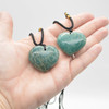 Natural Amazonite Heart Semi-precious Gemstone Pendant - 3cm - 3.5cm