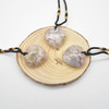 Natural Flower Agate Heart Semi-precious Gemstone Pendant - 3cm