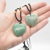 Natural Green Aventurine Heart Semi-precious Gemstone Pendant - 3cm - 3.5cm