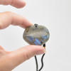 Natural Labradorite Heart Semi-precious Gemstone Pendant - 3cm - 3.5cm