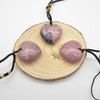 Natural Rhodonite Heart Semi-precious Gemstone Pendant - 3cm