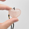 Natural Rose Quartz Heart Semi-precious Gemstone Pendant - 3cm - 3.5cm