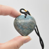 Natural Apatite Heart Semi-precious Gemstone Pendant - 3.5cm - 4cm