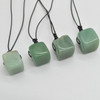 Natural Green Aventurine Cube Semi-precious Gemstone Pendant - 2cm
