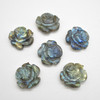 Natural Labradorite Rose Flower Semi-precious Gemstone Pendant - 3cm