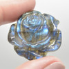 Natural Labradorite Rose Flower Semi-precious Gemstone Pendant - 3cm