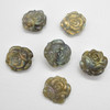 Natural Labradorite Rose Flower Semi-precious Gemstone Pendant - 2cm