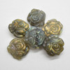 Natural Labradorite Rose Flower Semi-precious Gemstone Pendant - 2cm