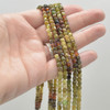 High Quality Mixed Gradient Shades Green Garnet Semi-precious Gemstone Faceted Cube Beads - 3.5mm - 4mm - 15" strand