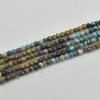 High Quality Mixed Gradient Shades Hubei Turquoise Semi-precious Gemstone Faceted Cube Beads - 2mm - 2.5mm - 15" strand