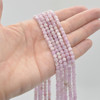 High Quality Grade A Natural Kunzite Semi-precious Gemstone Faceted Cube Beads - 4mm - 4.2mm - 15" strand