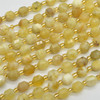 Grade A Natural Yellow Opal Semi-precious Gemstone Double Tip FACETED Round Beads - 6mm x 7mm - 15" strand