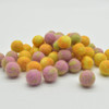 100% Wool Felt Balls - 1.5cm - 100 Count - Orange and Pink Tie Dye Colours