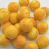 100% Wool Felt Balls - 2cm - 100 Count - Orange and Yellow Tie Dye Colours