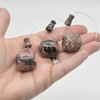 Natural Rhodonite Semi-precious Gemstone Barrel Guru Mala Beads Set - 1 Set - 20mm