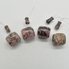 Natural Rhodonite Semi-precious Gemstone Barrel Guru Mala Beads Set - 1 Set - 20mm