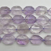 High Quality Grade A Natural Light Amethyst Semi-precious Gemstone Faceted Chunky Rectangle Pendant / Beads - 15" strand