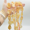 High Quality Grade A Heat Treated Citrine Semi-precious Gemstone Irregular Slices Pendant / Beads - 15" strand