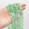 Mixed Gradient Shades Australian Chrysoprase Semi-Precious Gemstone FACETED Rondelle Spacer Beads - 3mm x 2mm - 15" strand