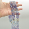 Mixed Gradient Shades Mixed Fluorite Semi-Precious Gemstone FACETED Rondelle Spacer Beads - 4mm x 2.5mm - 3mm - 15" strand