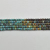 Mixed Gradient Shades Hubei Turquoise Semi-Precious Gemstone FACETED Rondelle Spacer Beads - 4mm x 2.5mm - 3mm - 15" strand