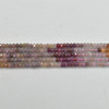 Mixed Ruby and Sapphire Semi-Precious Gemstone FACETED Rondelle Spacer Beads - 4mm x 2.5mm - 3mm - 15" strand