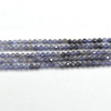 Natural Iolite Mixed Gradient Shades Semi-Precious Gemstone FACETED Round Beads - 3mm -  15" strand