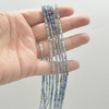 Natural Pale Kyanite Mixed Gradient Shades Semi-Precious Gemstone FACETED Round Beads - 2.5mm -  15" strand