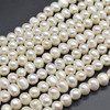 Grade B Natural Freshwater Irregular Rice Pearl Beads - Off White - 10mm - 11mm - 14.5" strand