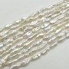 High Quality Grade A Natural Freshwater White Biwa Souffle Pearl Beads - approx 10mm - 18mm x 6mm-7mm - 14.5" strand